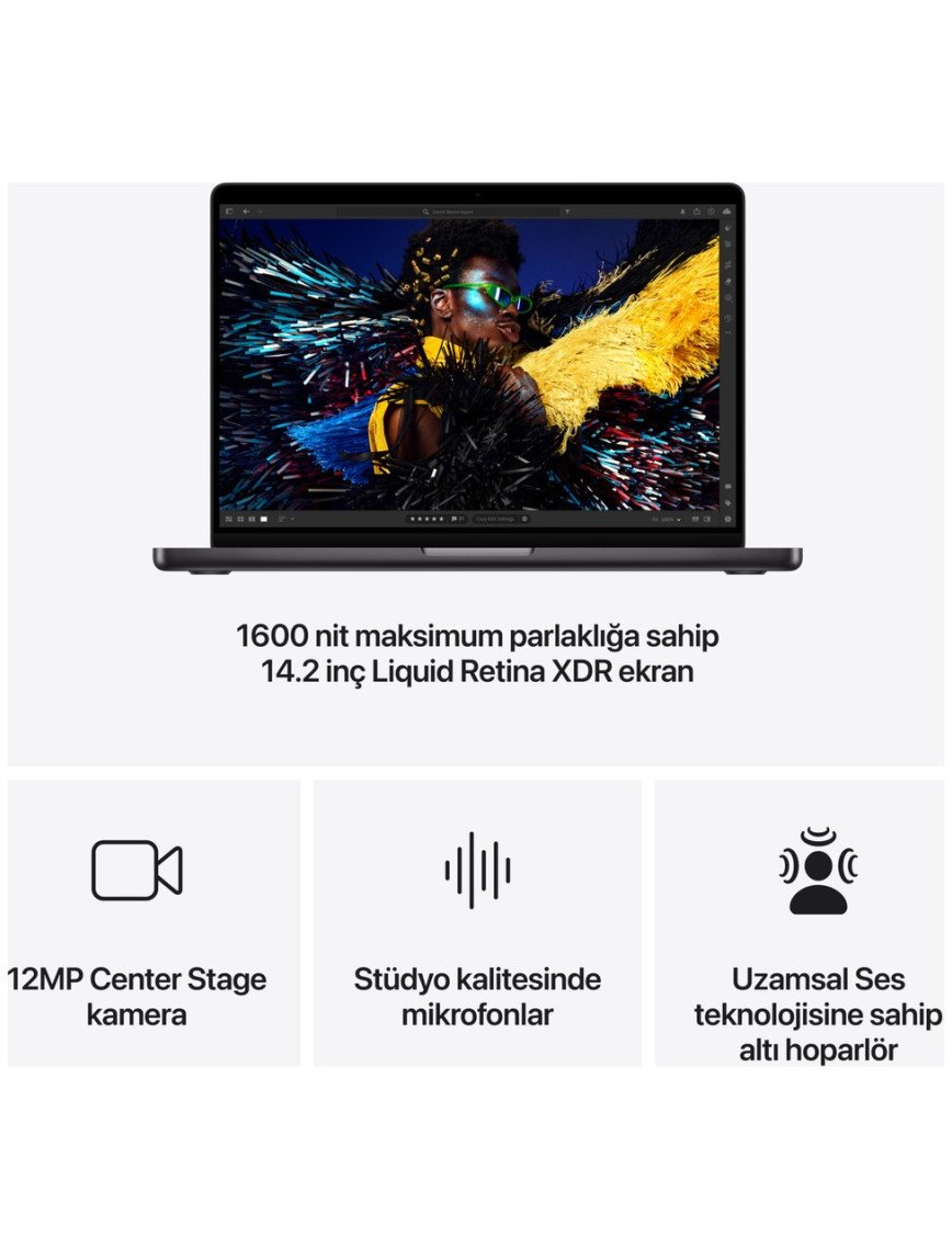 Apple MacBook Pro M4 Max 36GB 1TB SSD macOS 14" Taşınabilir Bilgisayar Uzay Siyahı MX2K3TU/A Apple MacBook Pro M4 Max 36GB 1TB SSD macOS 14" Taşınabilir Bilgisayar Uzay Siyahı MX2K3TU/A