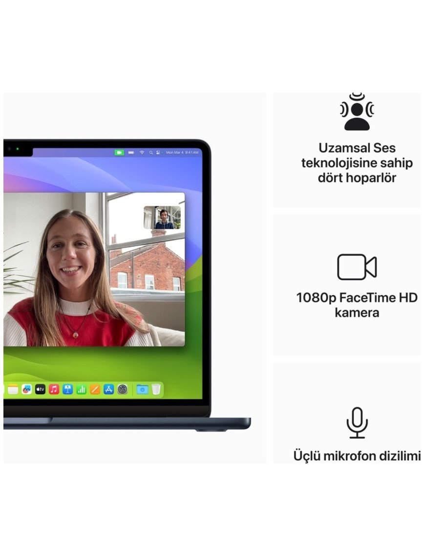 Apple MacBook Air M3 24GB 512GB SSD macOS 13" Taşınabilir Bilgisayar Gece Yarısı MC8Q4TU/A Apple MacBook Air M3 24GB 512GB SSD macOS 13" Taşınabilir Bilgisayar Gece Yarısı MC8Q4TU/A