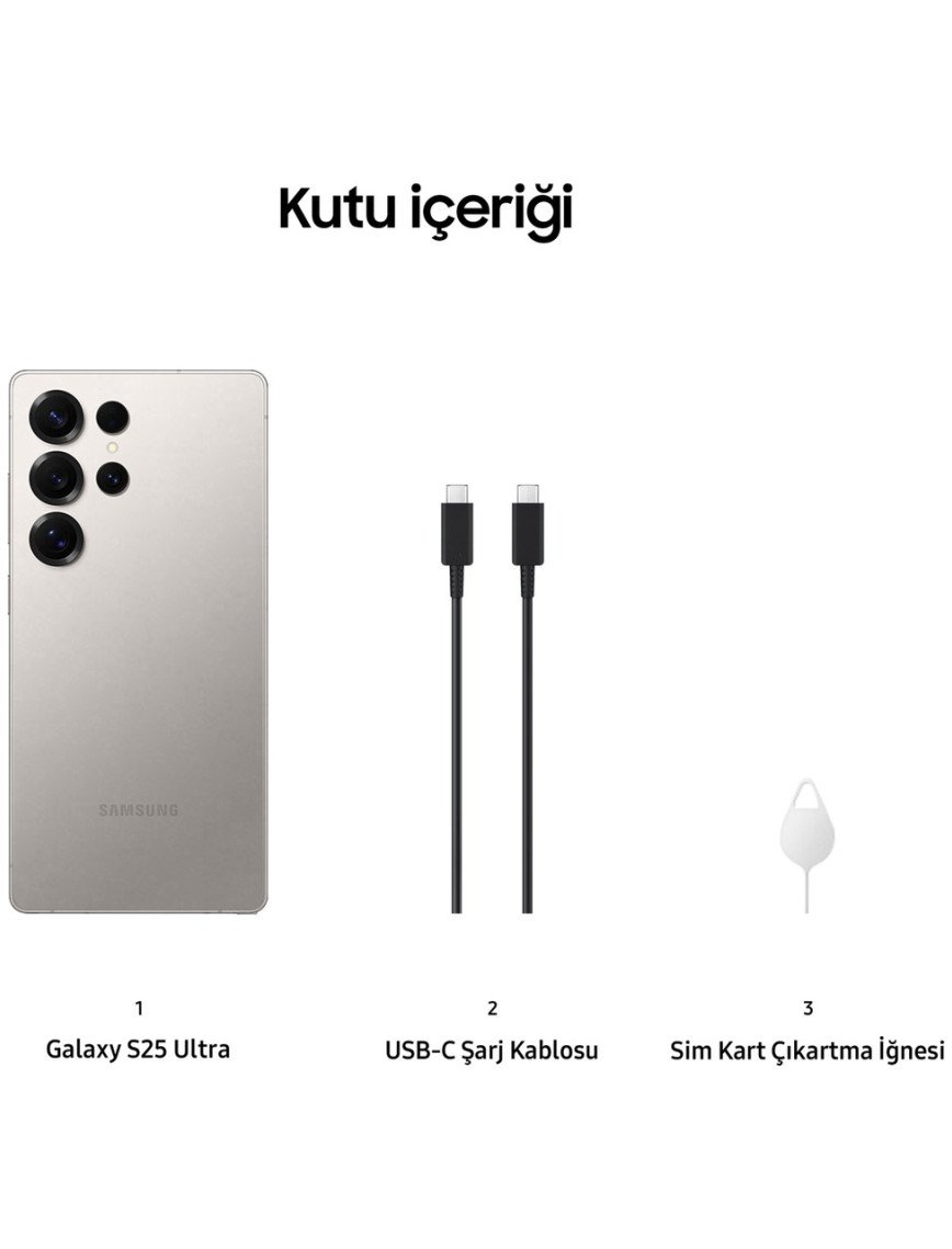 Samsung Galaxy S25 Ultra 512 GB 12 GB Ram (Samsung Türkiye Garantili) Gri Titanyum Samsung Galaxy S25 Ultra 512 GB 12 GB Ram (Samsung Türkiye Garantili) Gri Titanyum